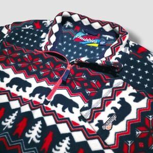 Chubbies Pullover Mens Medium Red Fleece 1/4 Zip Sweater Christmas Winter